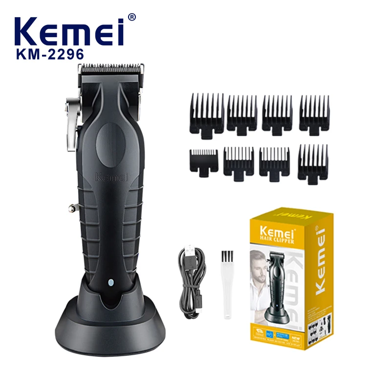 

Kemei KM-2296 Электрическая машинка для стрижки волос с зарядной базой Машинка для стрижки волос Профессиональный регулируемый триммер для мужчин Удаление волос