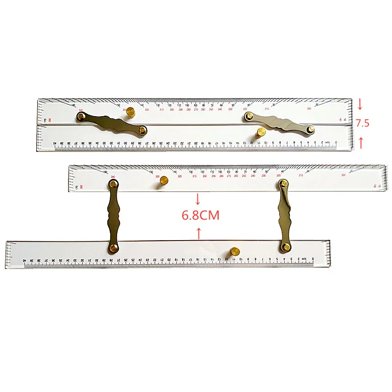 

Marine Nautical Parallel Ruler, Split Parallel Ruler, Nautical Drawing, Split Pull Parallel Gauge, 600mm, 450mm