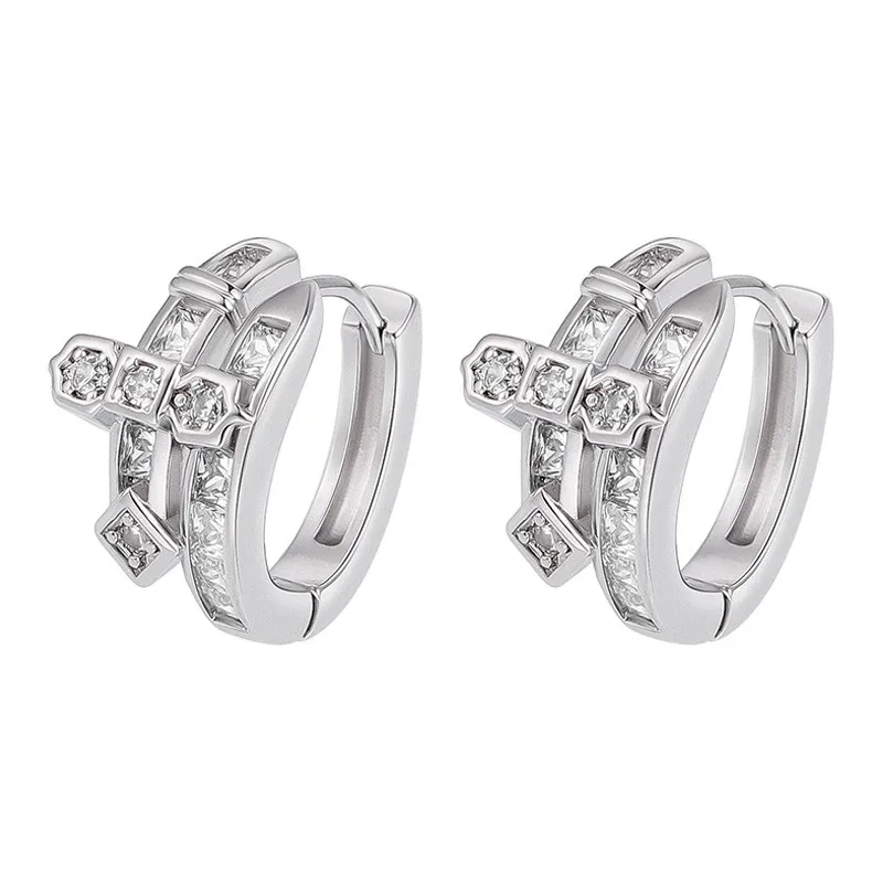 أقراط سيف عابرة للحدود للرجال والنساء ، عدالة الشارع ، موضة اوربيه ، مليئة بالألماس ، 1 * *