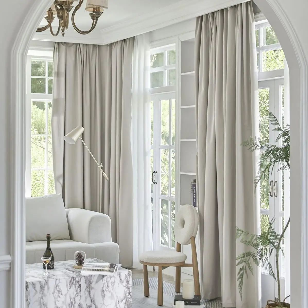 No Drill Adhesive Blackout Curtain – Chunyanfang Coated Thermal Insulated Curtain with 99% Light Blocking for Dormitory & Home