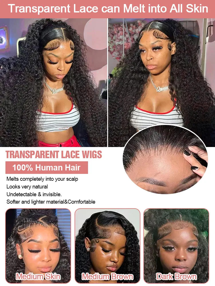 300% موجة عميقة شفافة 13x6 Hd الدانتيل الجبهة خصلات الشعر المستعار الإنسان 40 46 بوصة مجعد موجة المياه 7x5 غلويليس الباروكات الشعر البشري للنساء