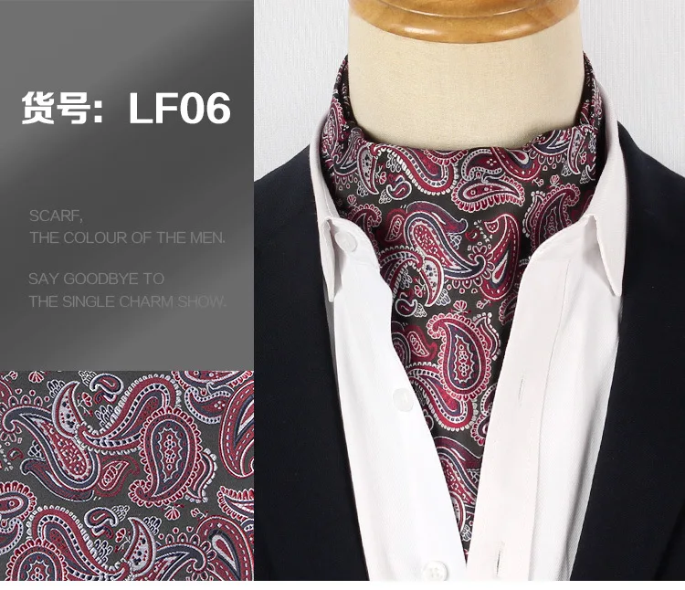 Jacquard Blumen Paisley Cashew Krawatte Hochzeit formale Krawatte Ascot Scrunch selbst britischen Gentleman Polyester Krawatte für Männer Luxus – Detail 7