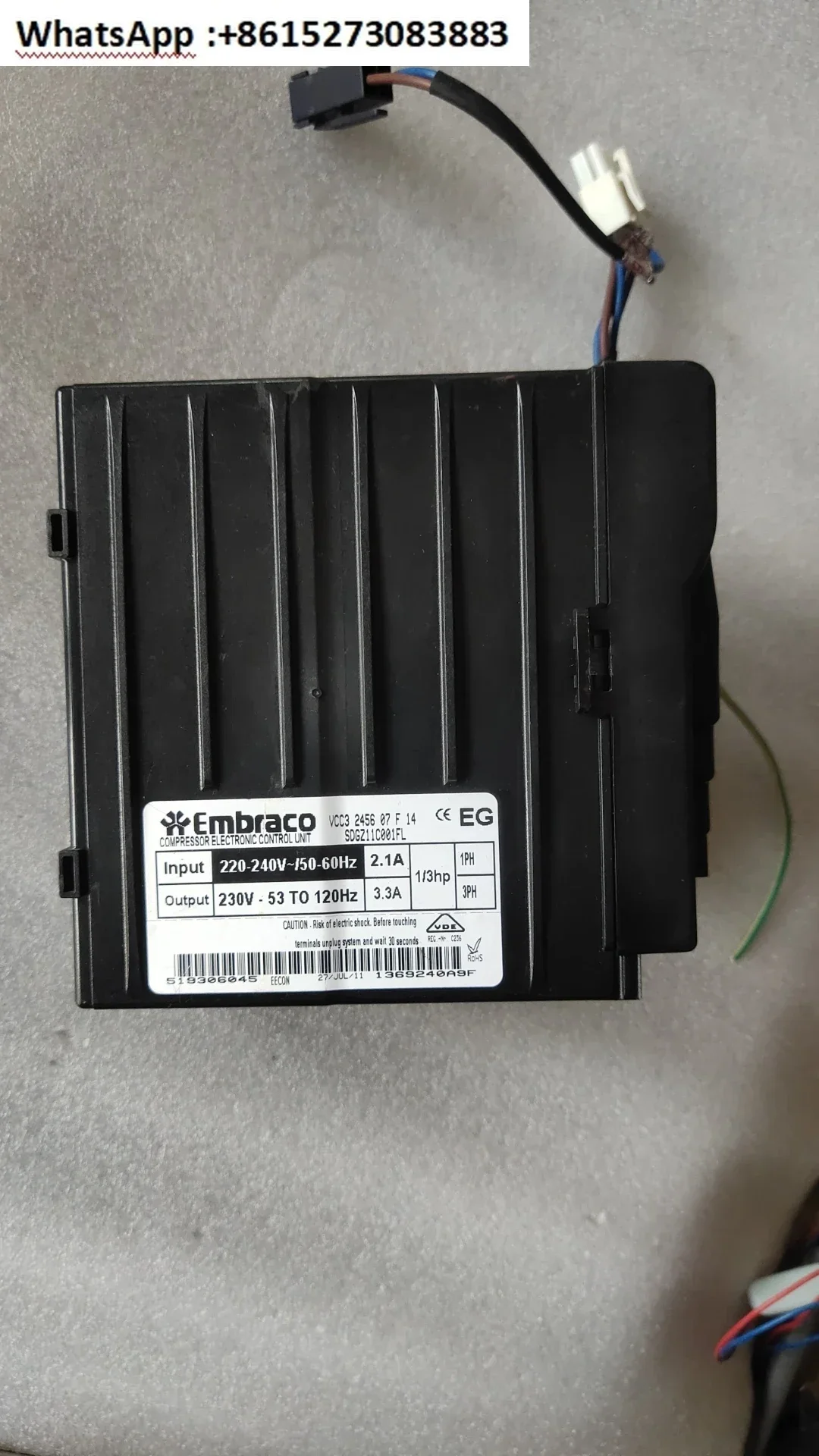 

Плата холодильника EG VCC3 2456 07 F 14, плата драйвера компрессора с регулируемой частотой EM