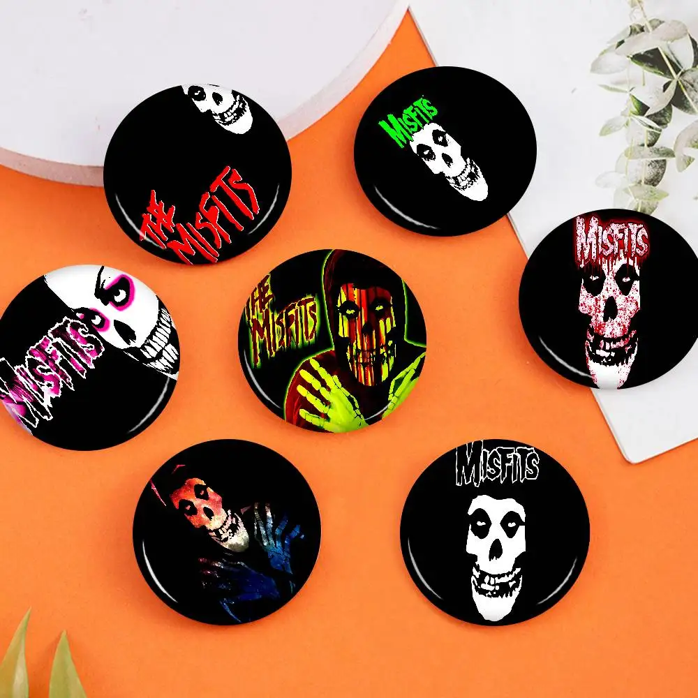 Classic Punk Band M-Misfits New  Brooches Soft Button Pin Funny Silly Gnarpy on A Skateboard Meme Badge Gamer Collection Gifts