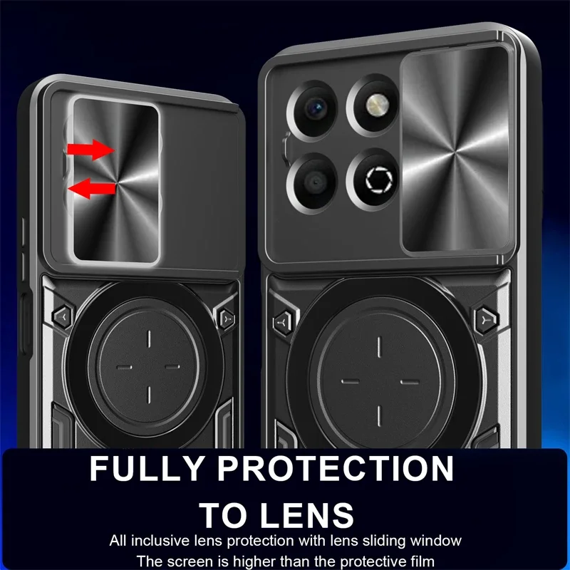 حافظة لهاتف Honor X6b 4G حافظة حلقية مغناطيسية غطاء خلفي لهاتف HonorX6b Honor Honer X6 b X 6b 4G كاميرا منزلق حماية درع Funda