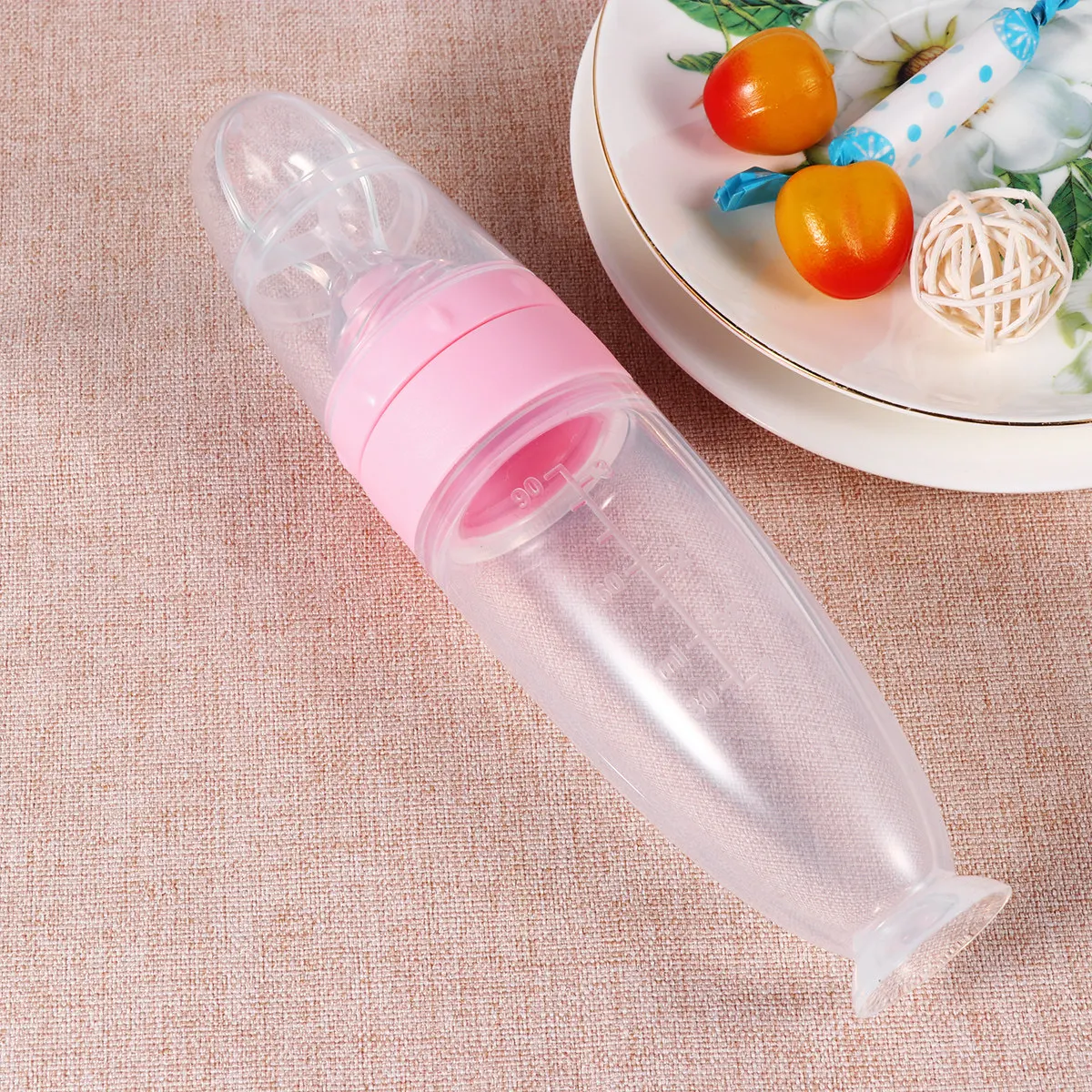 

Силиконовая бутылочка-дозатор для детского питания с ложкой, для приготовления рисовой каши, сжимаемая, для кормления новорожденных одной рукой, без BPA