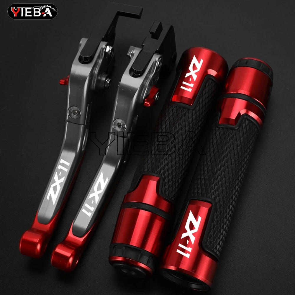 

Motorcycle Foldable Brake Clutch Levers FOR Kawasaki ZX 11 ZX-11 1990-2001 2000 1999 1998 1997 ZX11 Handle Handlebar Grips Ends