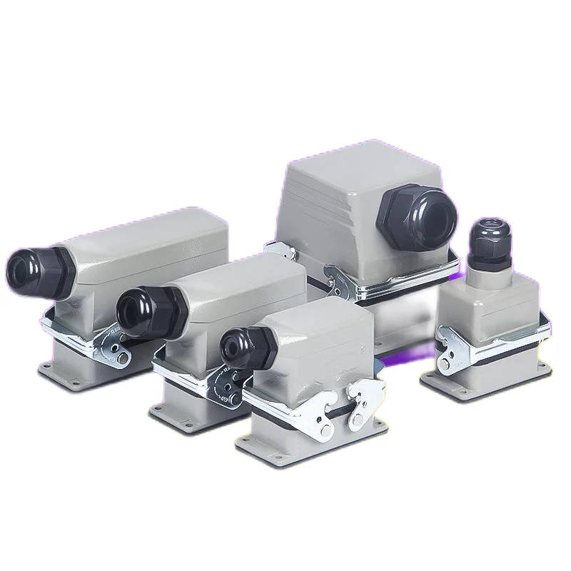 

Прямоугольный усиленный авиационный разъем-розетка 16А, 10 контактов