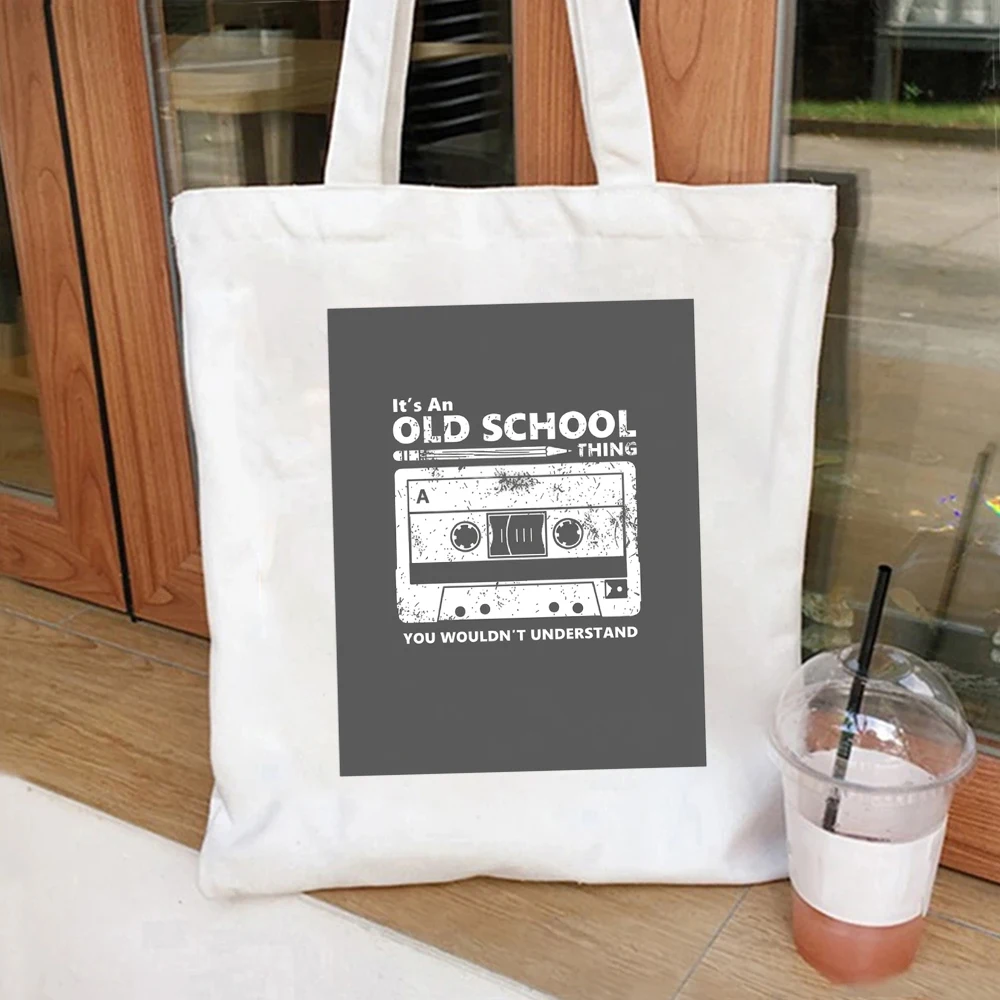 Funny Animal Canvas Tote Bag Featuring Group of Cats Graphic Stylish Reusable Grocery Bag