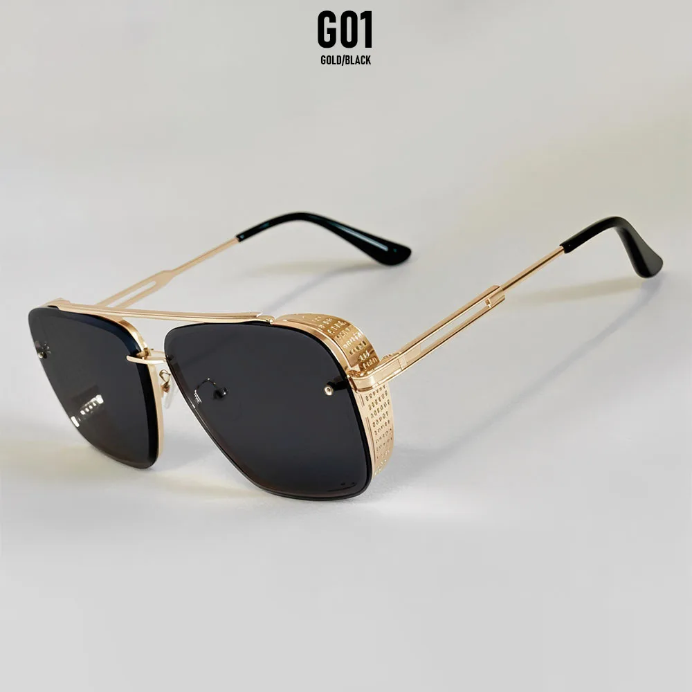 2023 Steampunk Sonnenbrille Für Männer Vintage Punk Sonnenbrille Frauen Trendy Platz Mode Gläser Luxe Gafas De Sol Hombre Zonnebril – Detail 4