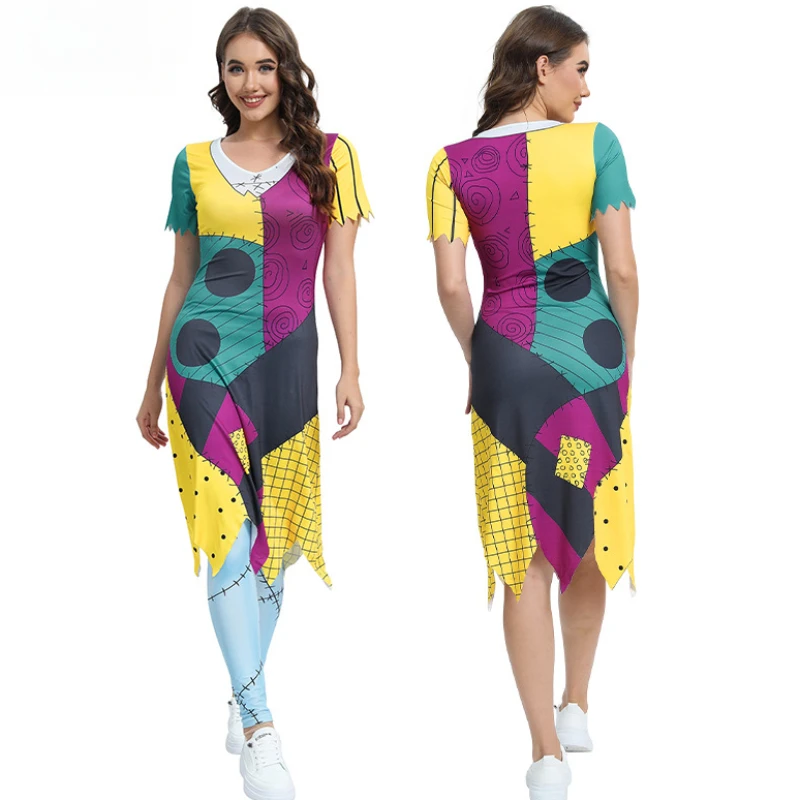 

The Nightmare Before Christmas Sally Dress Cosplay Outfits Halloween Party Costumes for Woman Girl Party Performance Dress