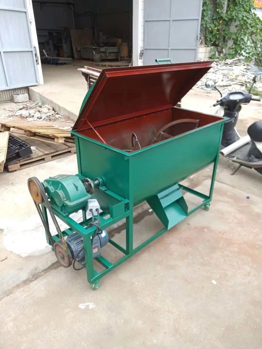 Horizontal feed mixing breeding equipment single double screw mixer