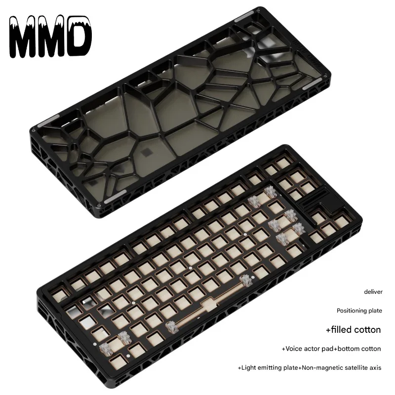 Cangkang Keyboard Mmd Ar80 Hollow Out, Cangkang Keyboard dari Paduan Aluminium, Kit Keyboard Kompatibel dengan Kit Keyboard Wooting 80he, Ergonomis