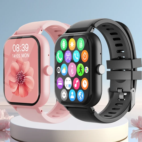 Imagen 1 del producto Reloj inteligente con llamada Bluetooth de 1,99 pulgadas para hombres y mujeres, pantalla completamente táctil, podómetro deportivo para Fitness, reloj inteligente para Android y iPhone
