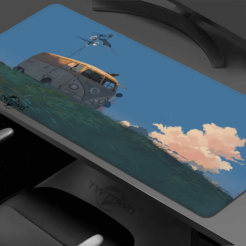 Mouse Pad Anime Field Clouds Gamer XL Custom HD Large Mousepad XXL Mechanical Keyboard Pad Natural Rubber Non-Slip PC Mouse Mats