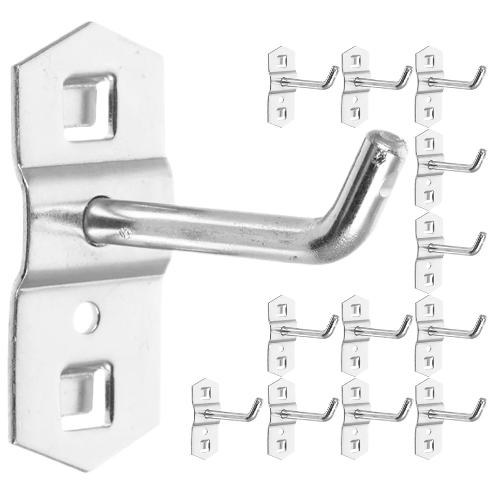 

12 Pcs Tools Pegboard Storage Hook Accessories Metal Hooks Silver for Home Hanging