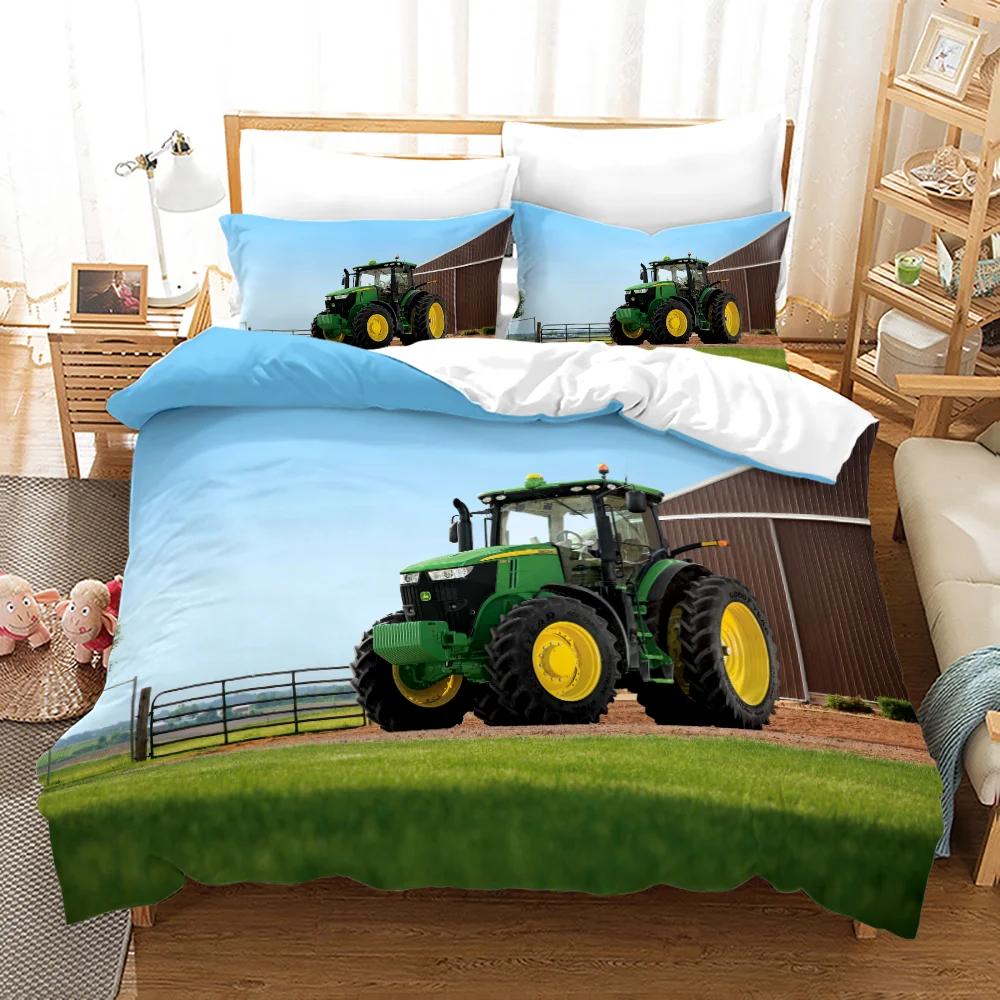 Tractor Bedding Set Bedspread Single Twin Full Queen King Size Sports Bed Set Aldult Bedroom Duvetcover 2 funda nórdica bedsheet