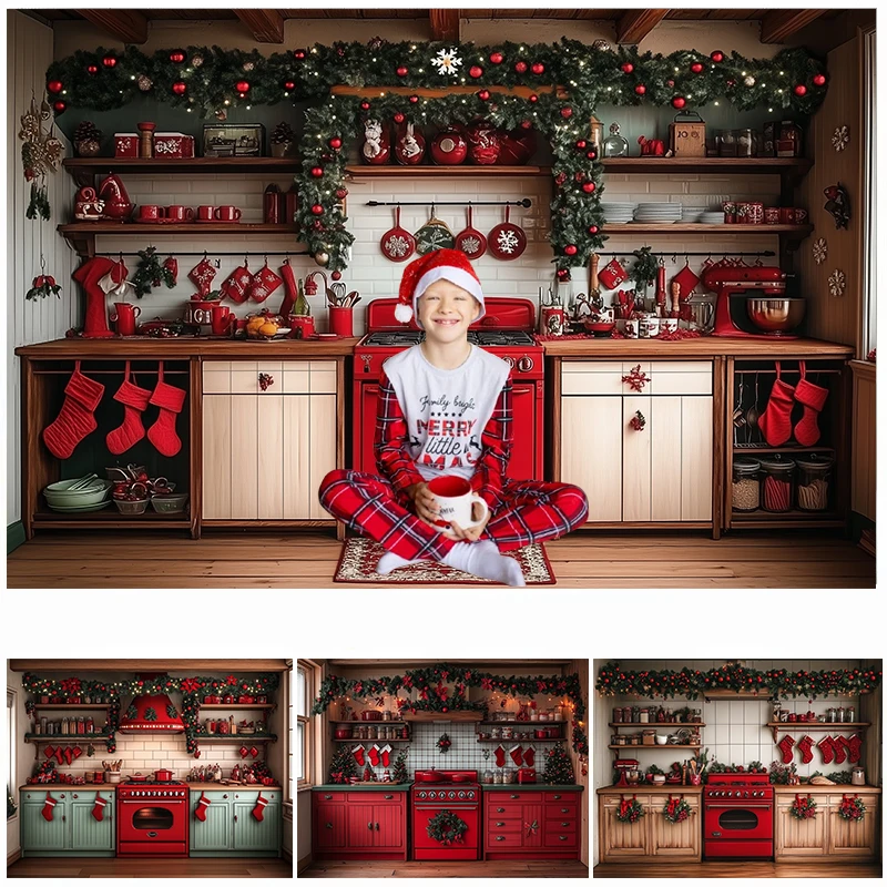 

Фон для фотосъемки LS, зима, Рождество, домашняя кухня, снег, рождественская елка, детский семейный портретный декор, фон для фотостудии