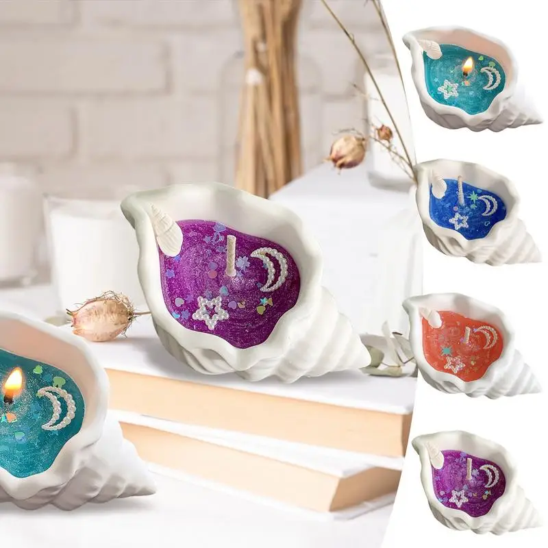 Vela de conchas marinas, velas perfumadas decorativas, velas de aromaterapia, vela de concha casera, decoración de escritorio