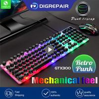 Mechanical Keyboard 104 Keys Dustproof Usb Wired Keyboard Mouse Set Waterproof Rgb Backlight Gaming Keyboard Gaming Mouse Cool