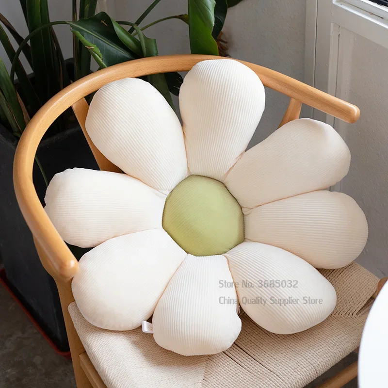 

Nordic Flower Shape Chair Cushion, Velvet Fabric Seat, Lumbar Support Pillow, Car Waist and Bed Headrest, 60cm, Chair Cushion
