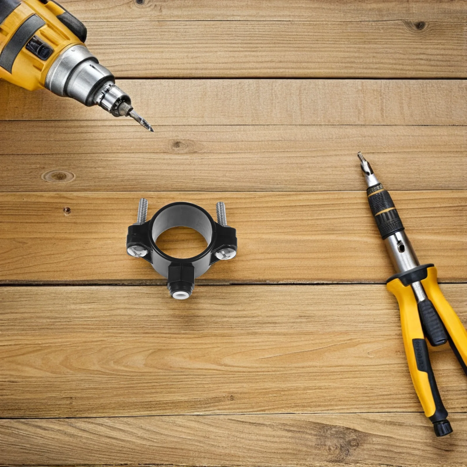 

Water Purifier Drain Saddle Valve 1/4 Inch Quick Connect For Reverse Osmosis System Plastic Clamp Ro Filter Installation