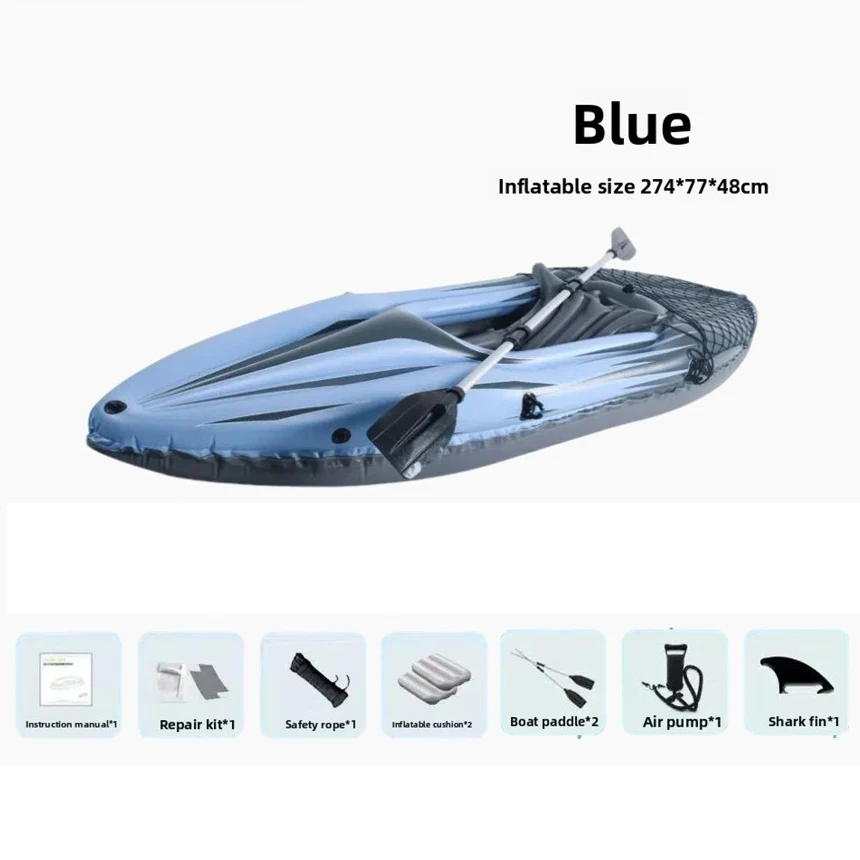 PVC Inflatable Kayak Boat Eco-Friendly Convenient Portable for One Person for Outdoor Waterplay Travel