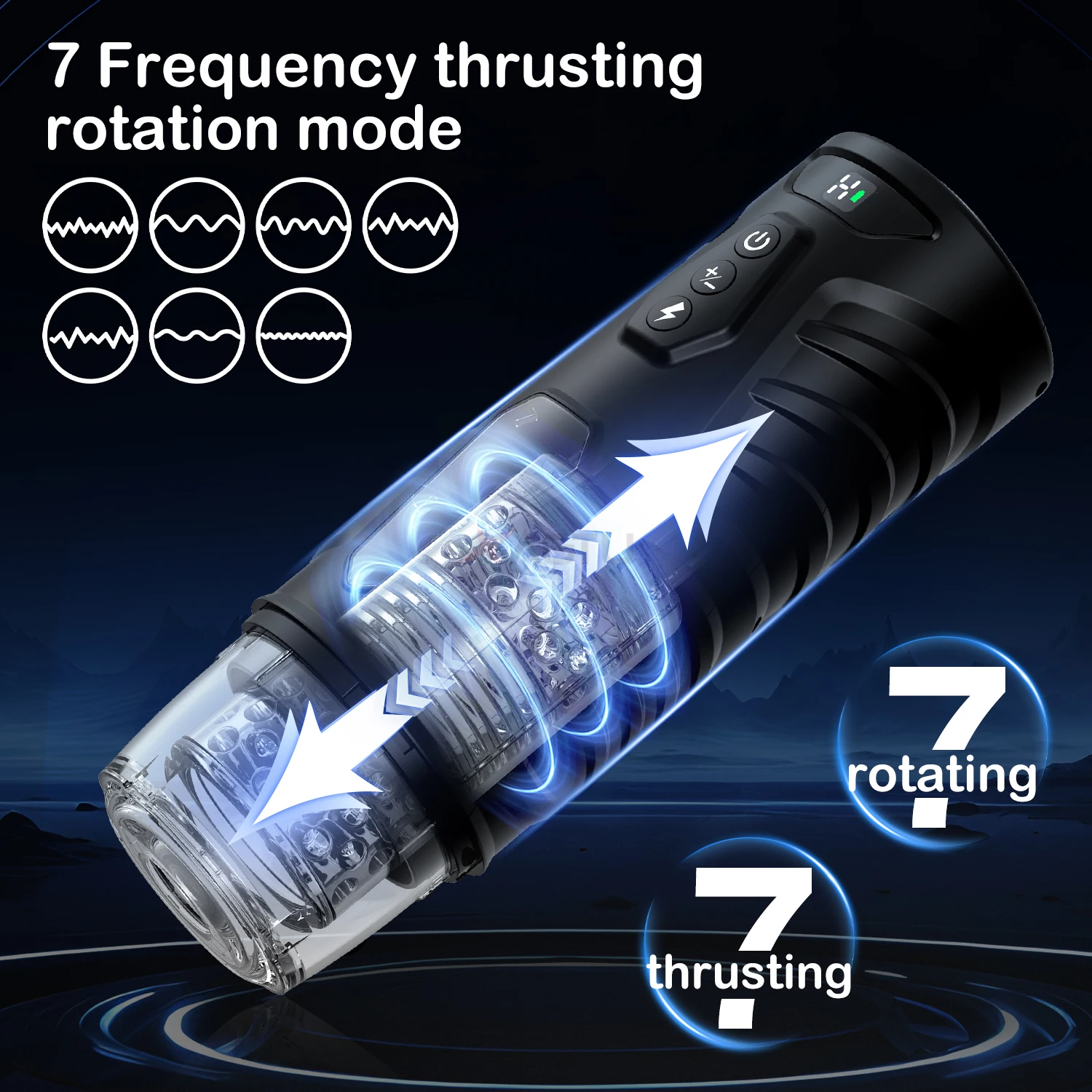 Automatic Male Masturbator 7 Thrusting Rotating Modes Mastubator Cup Electric Telescopic Sex Toy Pocket Pussy For Men Adult Toys