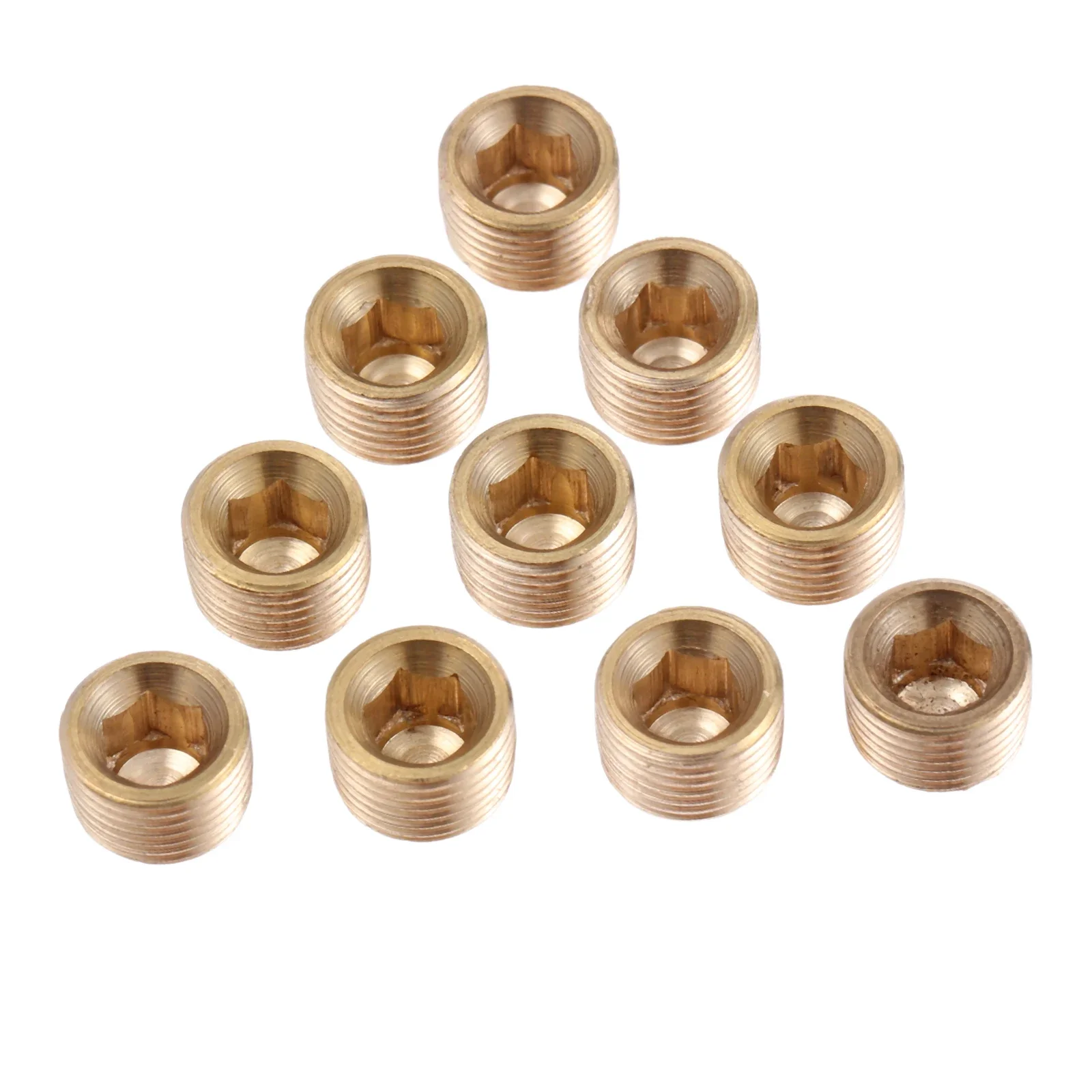 

10Pcs NPT 1/8" Thread Internal Hex Thread Socket Pipe Plug Fitting Connector Brass Pipe Fittings Mechanical Fasteners