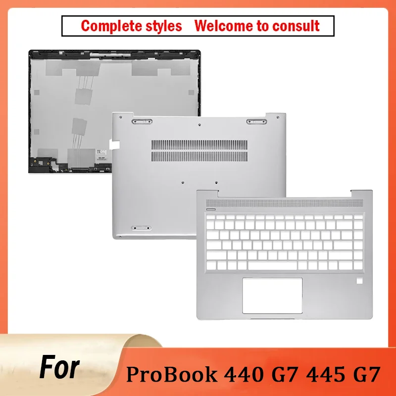 

Замените чехол для ProBook 440 G7 445 G7 zhan66 Pro 14 G3, верхний корпус ЖК-дисплея/задняя крышка/передняя панель/нижний корпус/петли серебристого цвета