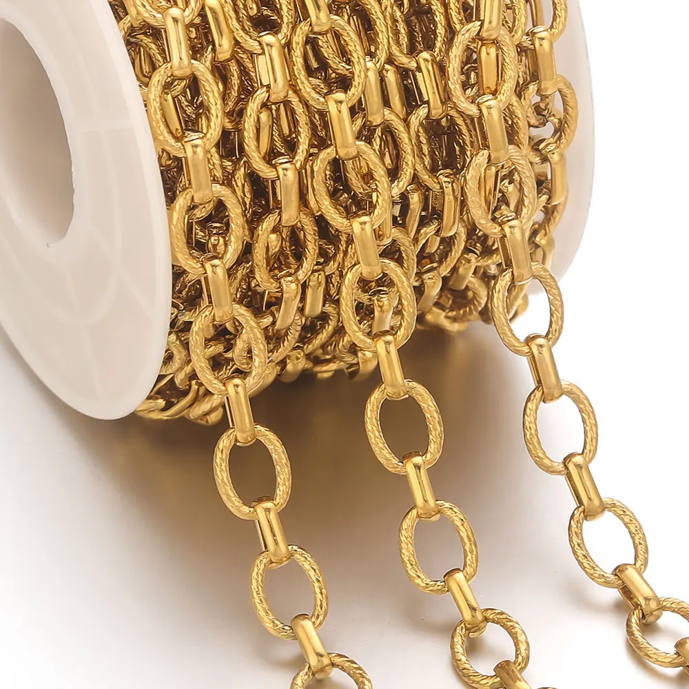 1m Stainless Steel Chain No Fade Gold-plated 18k Threaded DIY Necklaces Bracelet Supplies for Jewelry Making Materials Wholesale