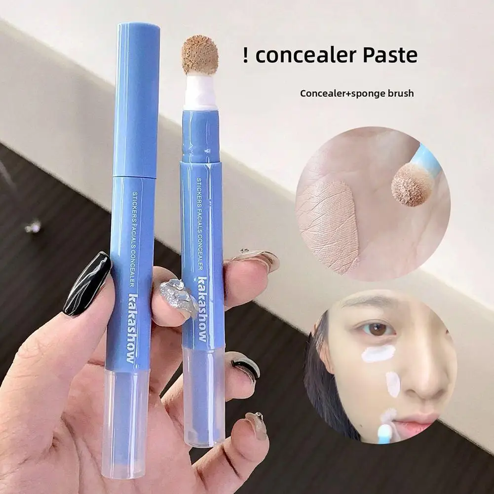 Sponge Head Concealer For Dark Circles Freckles Acne Pigmentation And Blemishes Long Lasting Moisturizing Liquid Foundation