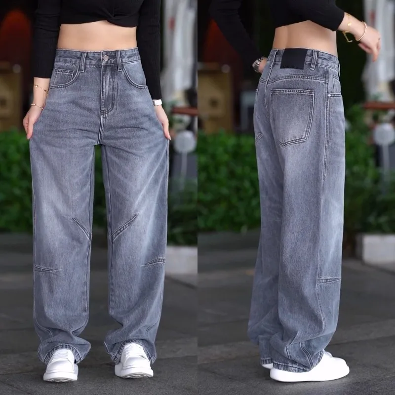 

Мужские джинсы с широкими штанинами в американском стиле, модные, свободного кроя, повседневные брюки, осенняя новинка, дизайн «Слейт», городской стиль, хлопок