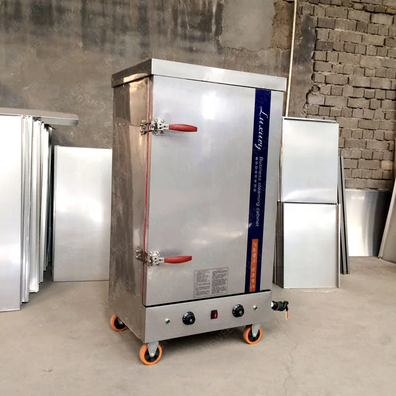 Industry Gas Food 12 Trays Steamer/commercial Single Door Stainless Steel Seafood Rice Steamer