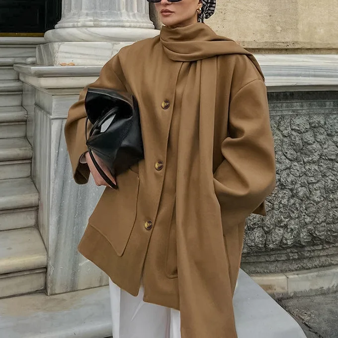 

2025 Autumn New Mid To Long Woolen Coat for Women Loose and Versatile with A Stylish Design