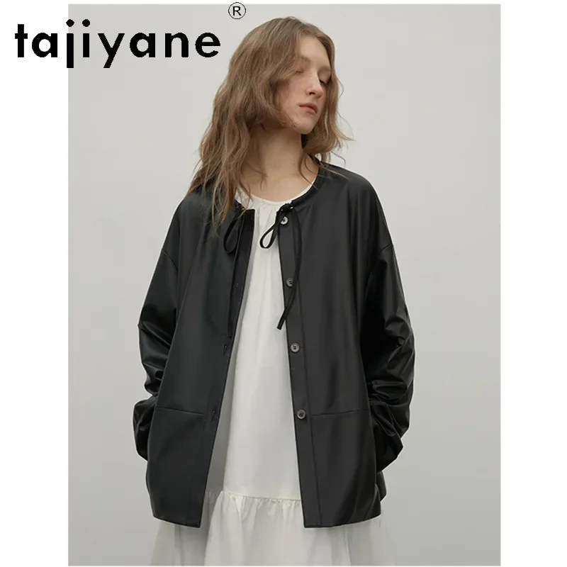 TAJIYANE Real Sheepskin Genuine Leather Jacket Women High Quality Short Leather Coat New Fall Clothes 2024 дубленка женская