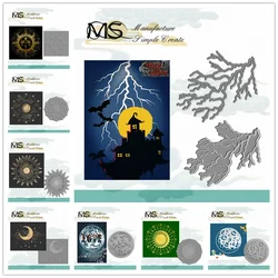 Sun Hot Foil Plate Lightning Moon Birthday Star Cosmic Background Frames Card Craft Metal Cutting Dies Scrapbooking No Embossing
