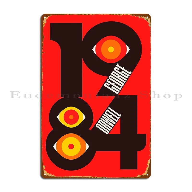 Metal Sign Club Criar Literatura Inglesa, George Orwell 1984, Mil Novecentos e Oitenta e Quatro, Ilustração em Quadrinhos, Romance Distópico
