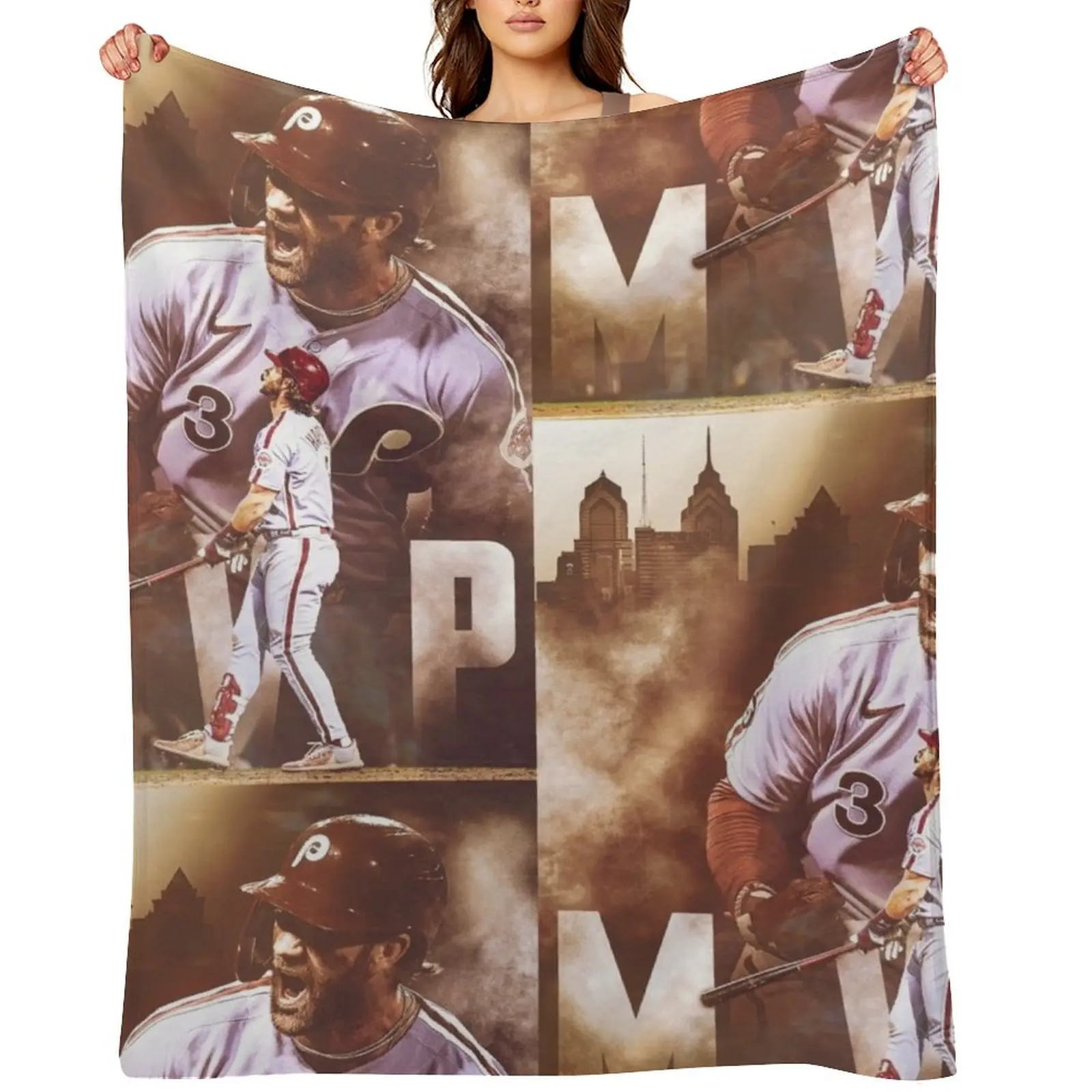 

Bryce Harper Throw Blanket Decoratives Luxury Designer funny gift heavy to sleep Blankets