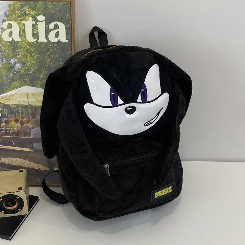 Miniso Sanrio Sonic Neue Sonic The Hedgehog Plüsch Rucksack Cartoon Schultasche Paar Student Große Kapazität Für Kinder Kind Mochila