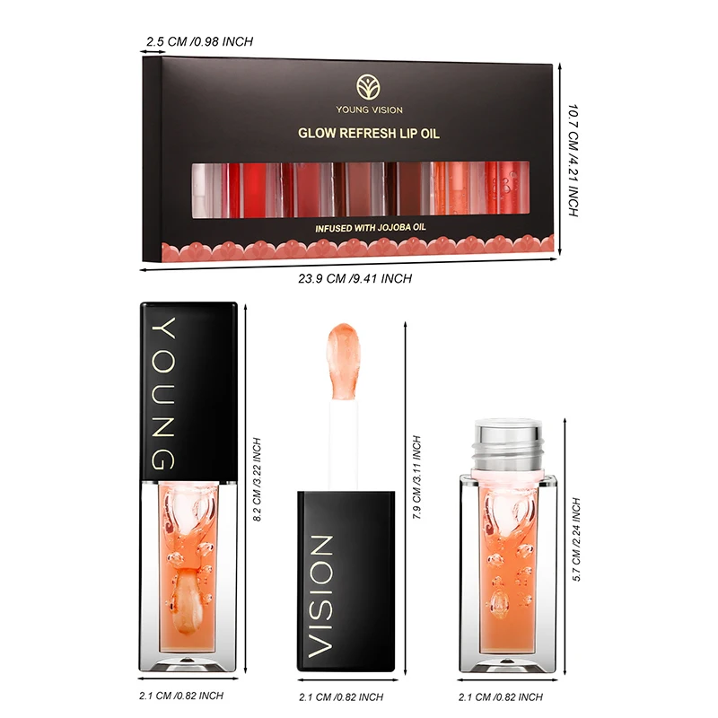 リキッドリップスティック用ミラーオイル,7色,保湿,リップグロス,シャイン