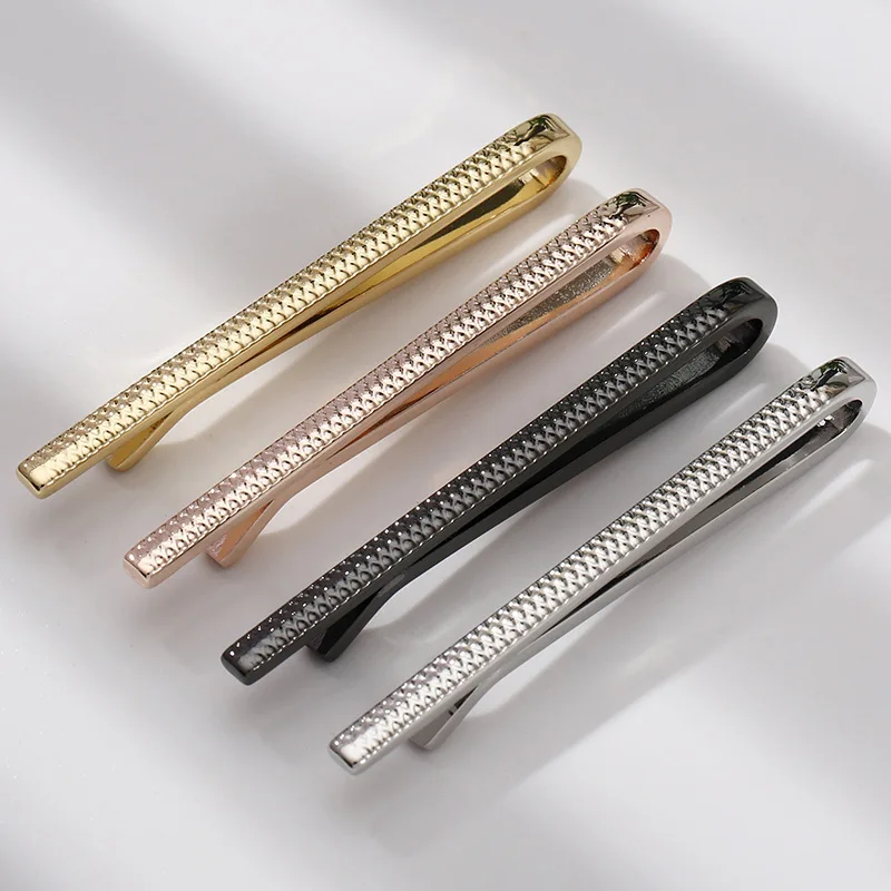 EBAY simple Korean version of thin tie clip men's groom wedding professional security copper gold dress collar clip