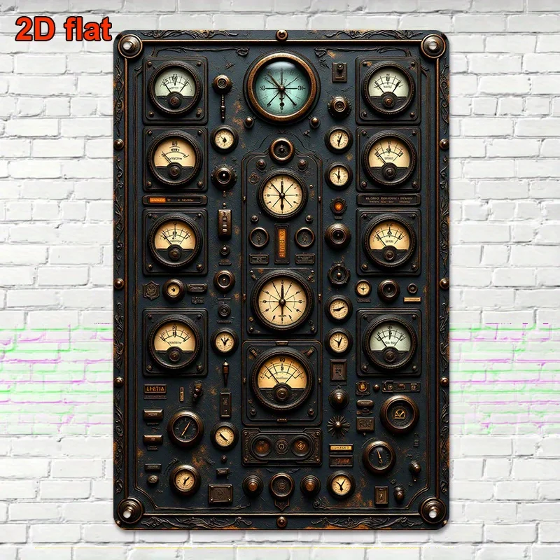 Retro Steampunk Metallblechschild, 20,3 x 30,5 cm, industrielle Wanddekoration für Bar, Café, Garage, Werkstatt