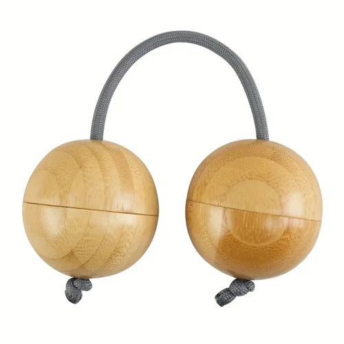 Imagen 2 del producto Bola de arena rítmica, bola oscilante, bola de manivela, tambor musical Kasaka, instrumento de percusión de bola de madera doble