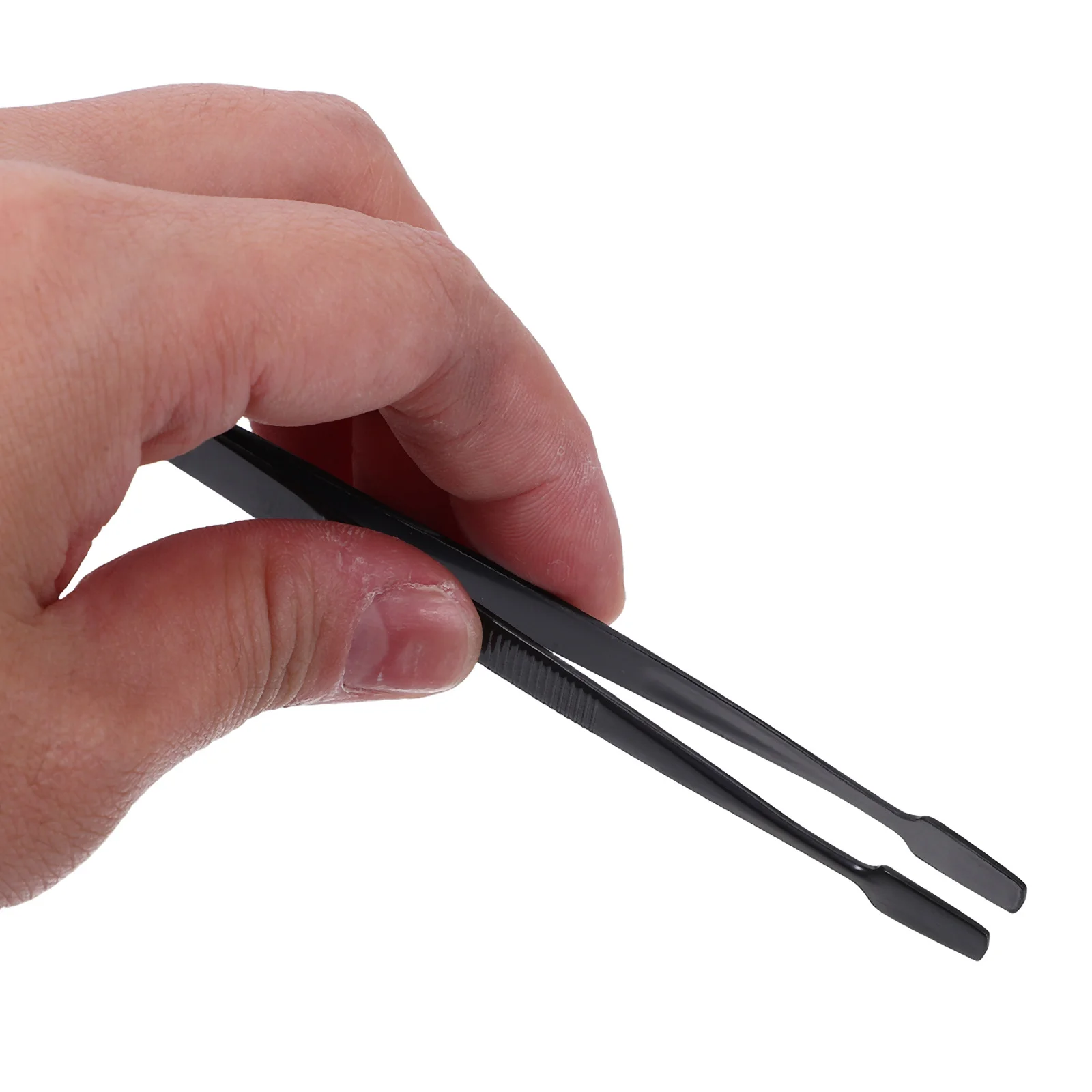 

4Pcs Stamp Tweezers Straight Tip Black Stainless Steel Philatelic Tongs Smooth Edge Anti Static Precision Stamp Handling Tools