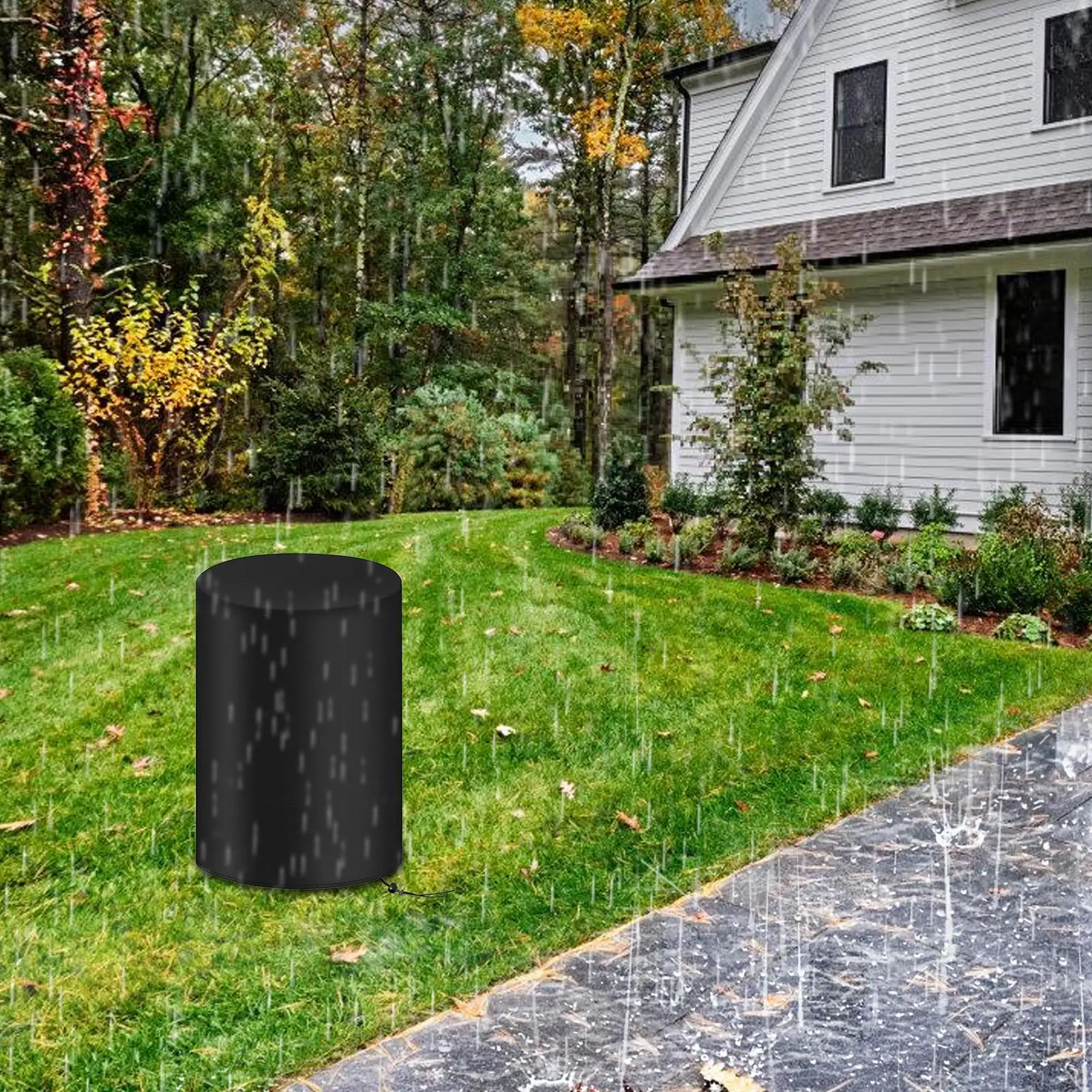 

55 галлонов крышка для бочки с водой, чехол для ведра от дождя с шнурком, всепогодные ведра для снега, экран для оборудования, мебели, двора