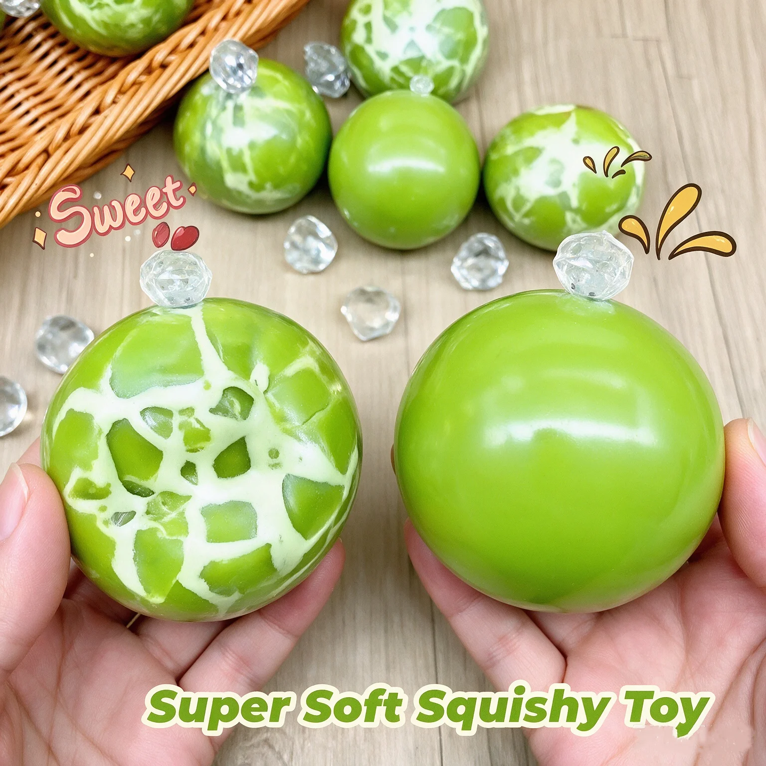 Beliebter Stressball zur Stresslinderung, Knuspriges Handgemachtes Fidget-Spielzeug, Schallgesteuertes Langsam Zurückfederndes Wachs-Quetschspielzeug