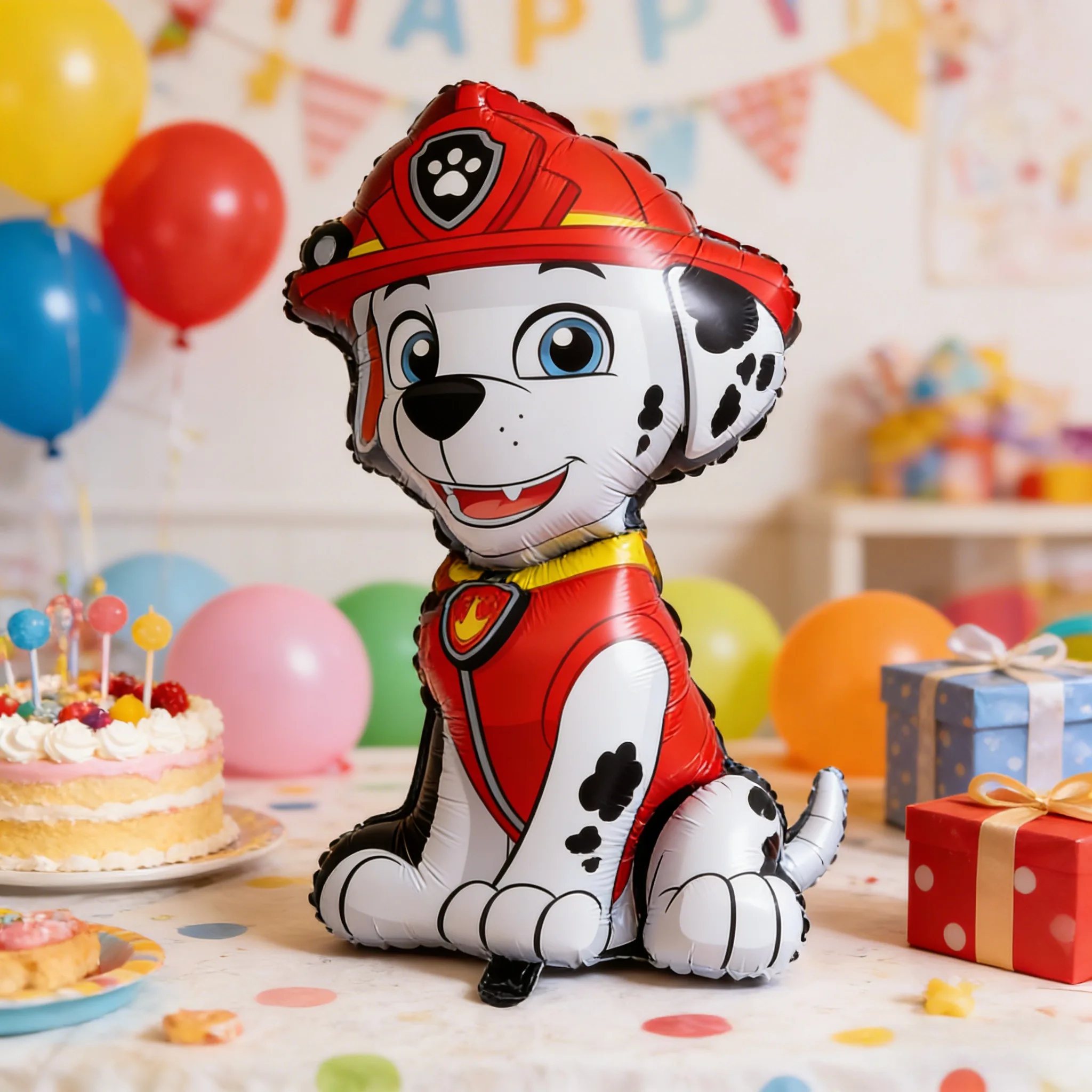 1PC Fire Department Puppy Polka Dot Dog Shaped Aluminum Foil Balloon Birthday Holiday Party Theme PAW Patrol Success Theme