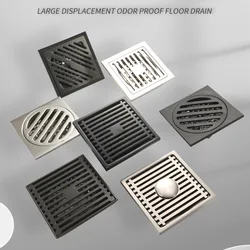 High Quality Chrome Plated Stainless Steel Made Bathroom Accessory Square Floor Drain Waste Grate 100mm*100mm