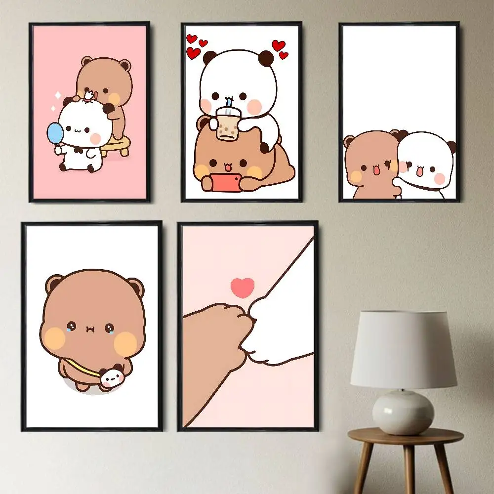 

Panda Bubu Brown bear Dudu Poster Prints Wall Art Painting Picture Gift Living Room Bar Restaurant Dec Sticker Large